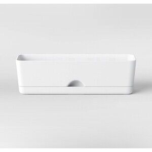 Self-Watering Window Rectangular Indoor Outdoor Planter Box White 16”x4.5”